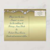 Peacock Enregistrer la date Cartes de mariage (Dos)