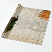 Peacock Ephemera-ontkoppelpapier Cadeaupapier (Uitgerold)