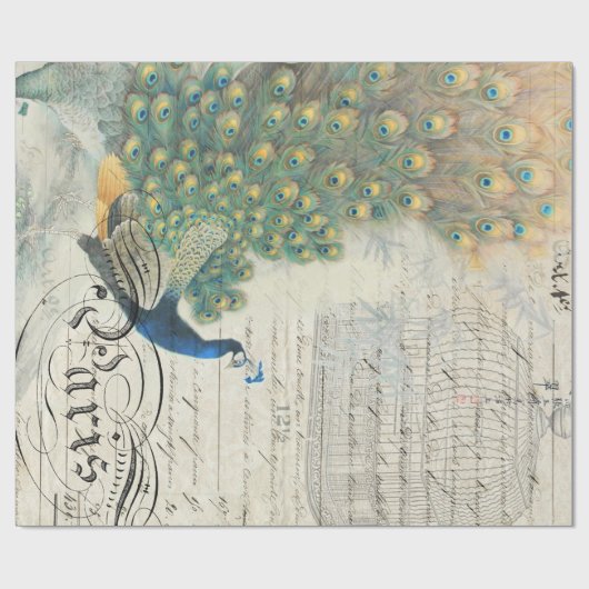 Peacock Ephemera-ontkoppelpapier Cadeaupapier (Vlak)