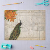 Peacock Ephemera Ontvapt weefsel Papierlandschap Tissuepapier (Craft)