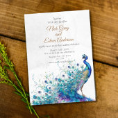 Peacock et Faire-part de mariage de plume