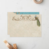 Peacock & Etchings vintages Merci Cartes de notes (Devant/Arrière en situation)