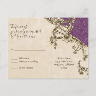 Peacock & Etchs vintage, carte postale RSVP