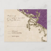 Peacock & Etchs vintage, carte postale RSVP (Dos)