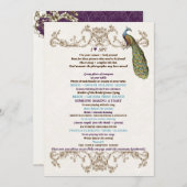 Peacock & Etsen Bruiloft Spy Wit Kaart (Voorkant / Achterkant)