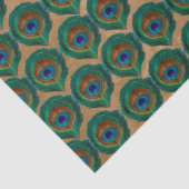 Peacock Eye Feathers op Tan Tissuepapier (Detail)