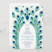 Peacock Eye-Lijst | Monogram bruiloft Kaart (Voorkant / Achterkant)