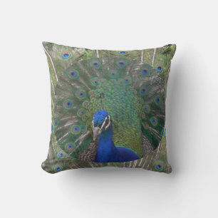 Peacock Face met Feathers Pillow Kussen