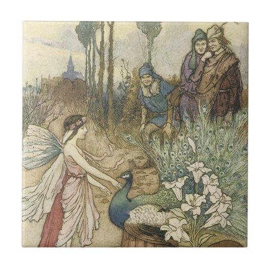 Peacock Faerie Tegeltje (Voorkant)