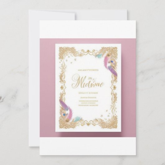 Peacock Faire-part de mariage décoré (Devant)