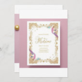 Peacock Faire-part de mariage décoré (Devant / Derrière)