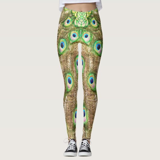 PEACOCK FANCY FEATHERS #3 LEGGINGS (Voorkant)
