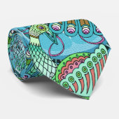 PEACOCK FANTASY/ BLUE STROPDAS (Opgerold)