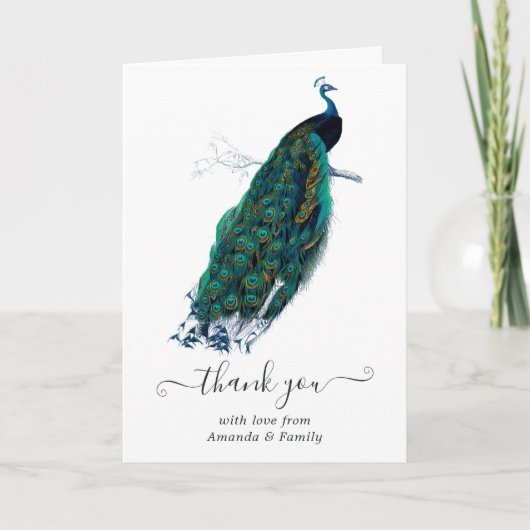  Peacock Fantasy Foto Bedankkaart (Voorkant)