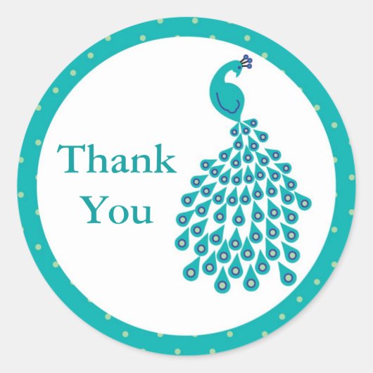 Peacock Favor Sticker (Voorkant)