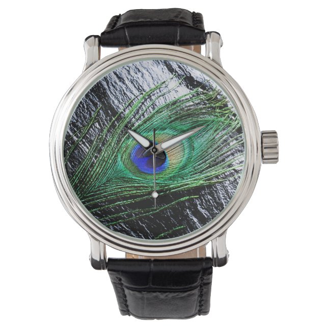 Peacock Feather 1 horloge & numerieke opties (Voorkant)