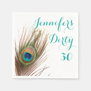 Peacock Feather 30th Birthday Servet