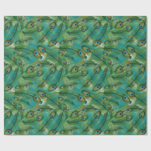 Peacock Feather Achtergrond kleur Cadeaupapier (Vlak)
