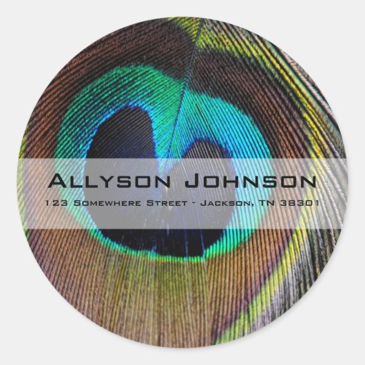 Peacock Feather Adres Stickers (Voorkant)