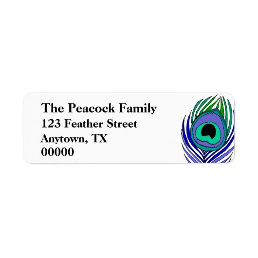 Peacock Feather adresetiketten Etiket (Voorkant)