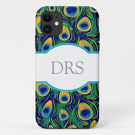 Peacock Feather Animal Print Case-Mate iPhone Case (Achterkant)