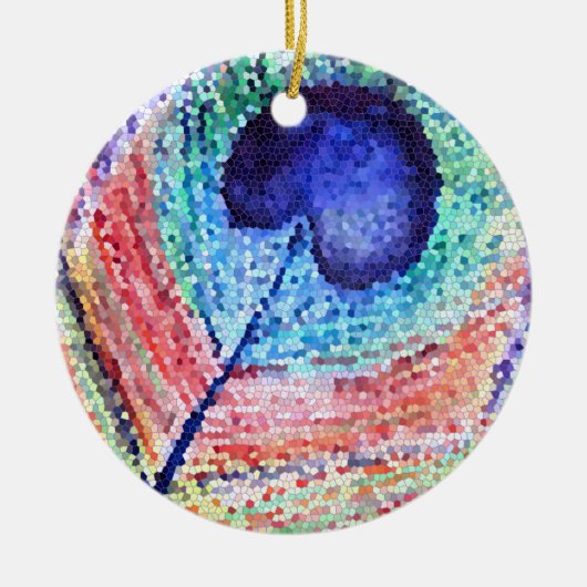 Peacock Feather Art Circle Ornament (Voorkant)