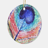 Peacock Feather Art Circle Ornament (Links)