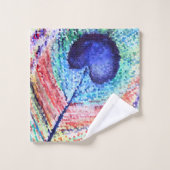 Peacock Feather Art Ensemble de serviettes de bain (Gant de toilette)