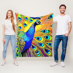 Peacock Feather Art Fleece Deken