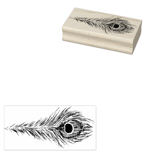 Peacock Feather Art Peacocks Feathers Artwork Rubberstempel (Gestempeld)