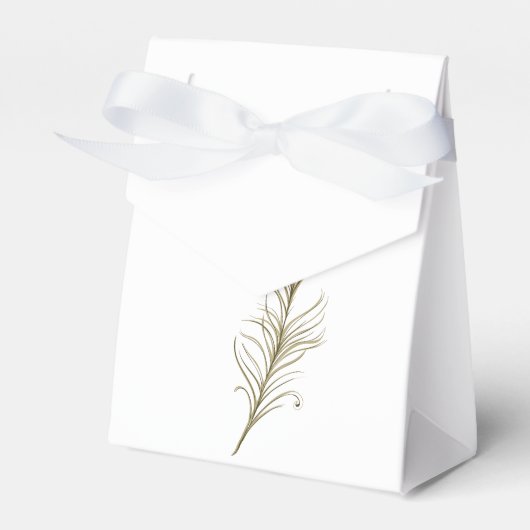 Peacock Feather Bedankdoosjes (Voorkant Zijde)