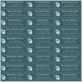 Peacock Feather Blauwgroen Modern Wedding Guest Ad Sticker