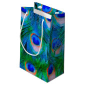 Peacock Feather Blue Klein Cadeauzakje (Achterkant Gekanteld)