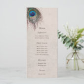 Peacock Feather Blue Mariage Menu (Debout devant)