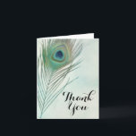Peacock Feather Boho Chic Merci d'aquarelle<br><div class="desc">Peacock Feather Boho Chic Watercolor Carte de remerciements. Customisez à tout ce que vous voulez. Vous pouvez ajouter du texte à l'intérieur ou le laisser vide pour écrire à la main quelque chose en vous-même.</div>