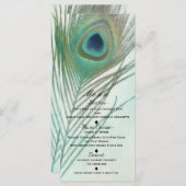 Peacock Feather Boho Chic Watercolor Menu Personna (Devant / Derrière)