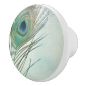 Peacock Feather Boho Chic-Waterverf Aangepast Keramische Knop (Rechts)