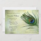 Peacock Feather Bridal Shower Invitations Kaart (Voorkant)