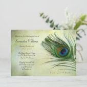 Peacock Feather Bridal Shower Invitations Kaart (Staand voorkant)