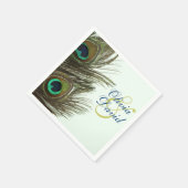 Peacock Feather Bruid en bruidegom bruiloft servet (Hoek)