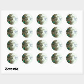 Peacock Feather Bruid en bruidegom Envelope Sticke Ronde Sticker (Vel)