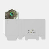 Peacock Feather Bruid en bruidegom Favor Box Bedankdoosjes (Uitgevouwen)