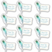 Peacock Feather Bruiloft Dank u Favor Sticker (Voorkant)