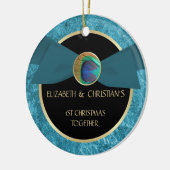 Peacock Feather Button 1e kerstversiering Keramisch Ornament (Links)