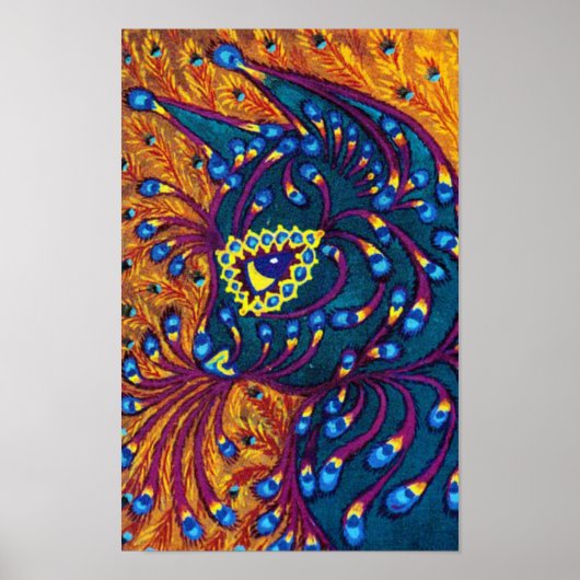 Peacock Feather Cat, Louis Wain Poster (Voorkant)