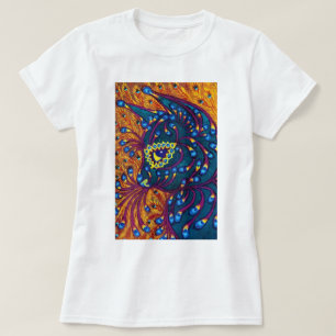 Peacock Feather Cat, Louis Wain T-shirt
