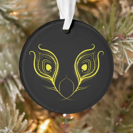 Peacock Feather Circle Acryl Ornament (Boom)