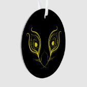 Peacock Feather Circle Acryl Ornament (voorkant)