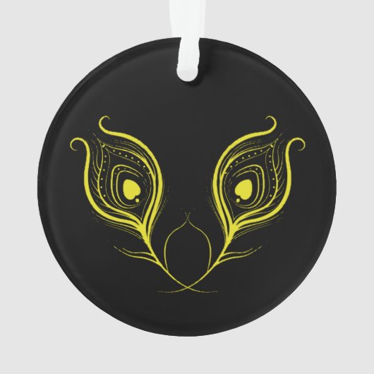 Peacock Feather Circle Acryl Ornament (achterkant)