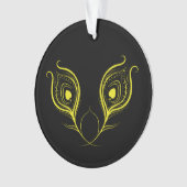 Peacock Feather Circle Acryl Ornament (voorkant)